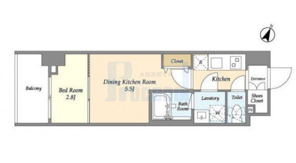 KDXレジデンス本蓮沼(1DK/6階)の間取り写真