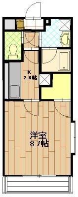 ボヌール(1K/4階)の間取り写真