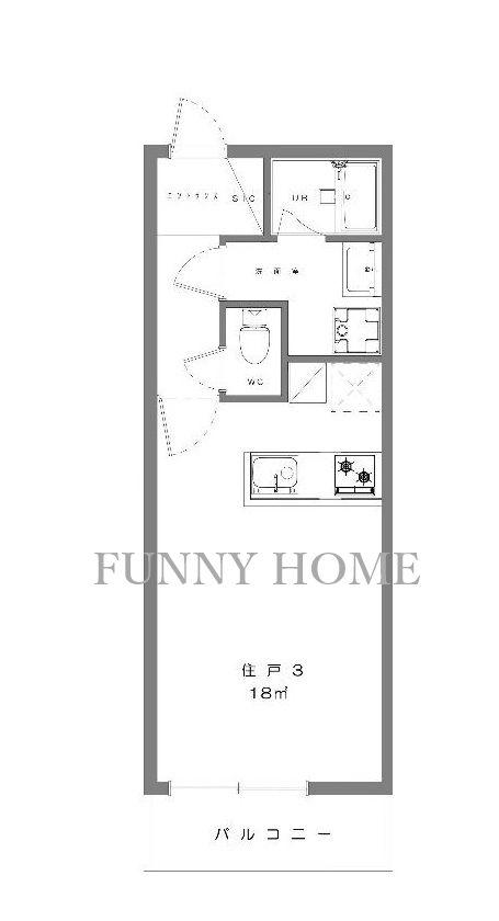 プレシャス千歳台(ワンルーム/2階)の間取り写真