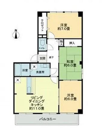 フォブールサウス(3LDK/2階)の間取り写真