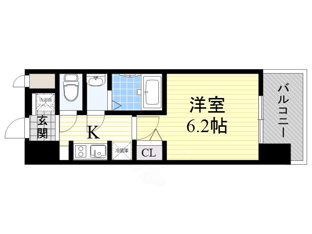 スプランディッド難波2(1K/7階)の間取り写真