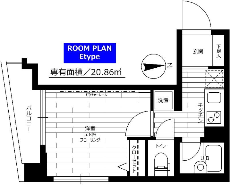 ステージグランデ南麻布(1K/12階)の間取り写真