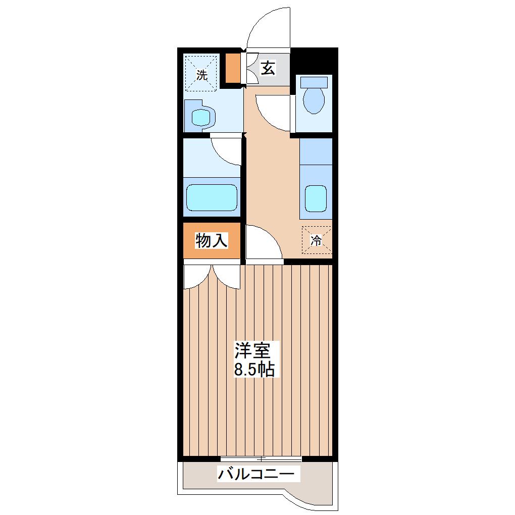 メゾンドールヘンミ(1K/2階)の間取り写真