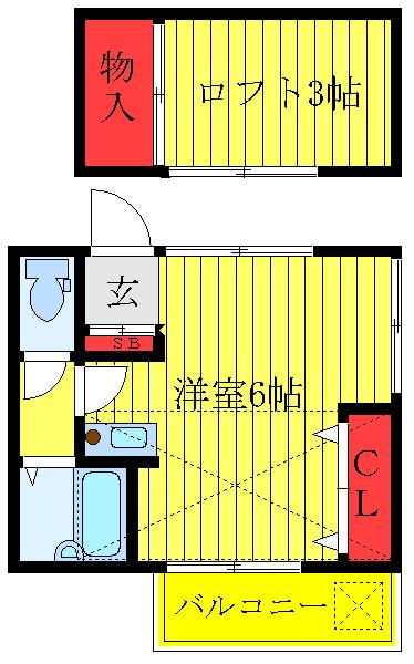 コーポ雅(ワンルーム/2階)の間取り写真