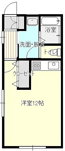 ハーベル(1K/2階)の間取り写真