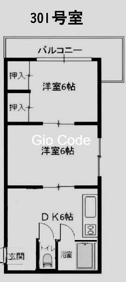 サンマンション(2DK/3階)の間取り写真