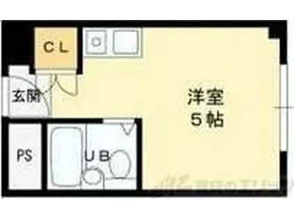 ヴェローノ緑地公園(ワンルーム/2階)の間取り写真