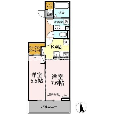 GRAND D-ROOM .H II(2K/2階)の間取り写真