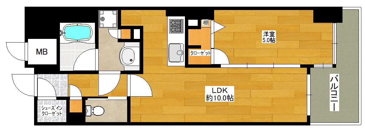 グランアッシュ江坂(1LDK/6階)の間取り写真