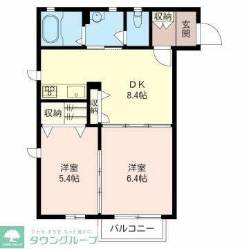 GARDEN(2DK/1階)の間取り写真