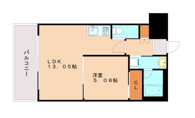 プレジオ西宮今津(1LDK/4階)の間取り写真