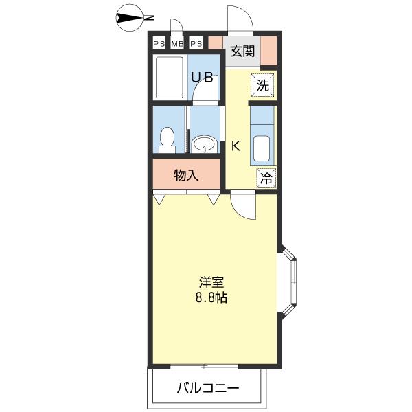 ツインパレスTSUKASAIII(1K/1階)の間取り写真