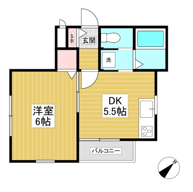 チャーリーズハウス(1DK/1階)の間取り写真