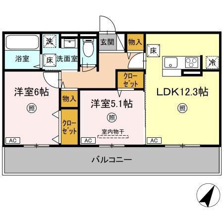 スペチアーレ・セレーナ(2LDK/1階)の間取り写真