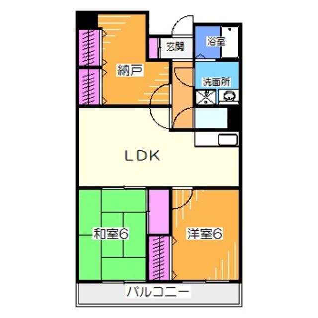 ラフィーネ壱番館(2SLDK/3階)の間取り写真