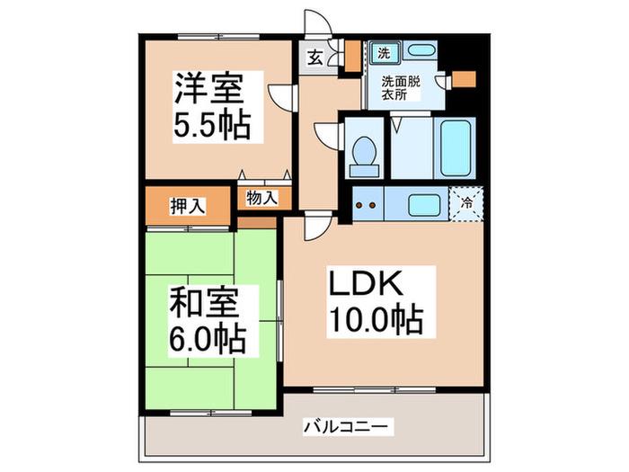 ミサワレジデンスKAIZUKA(2LDK/8階)の間取り写真