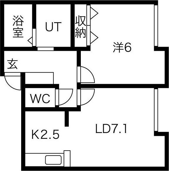エーデルワイス山の手(1LDK/3階)の間取り写真