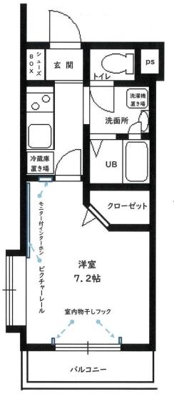 フェリエ小金井公園(1K/3階)の間取り写真