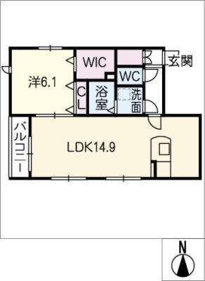 MAISON LUCE NORITAKE(1LDK/2階)の間取り写真