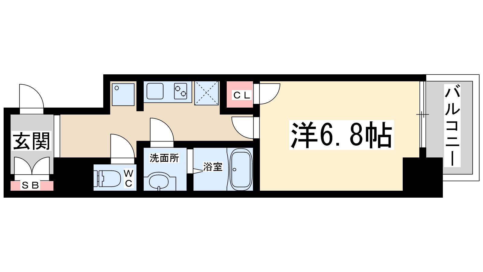 レジュールアッシュプレミアムツインーⅡ(1K/10階)の間取り写真