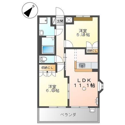 シャルマンコート・ジュネス(2LDK/2階)の間取り写真