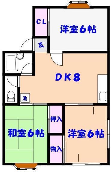 コーポひかり(3DK/1階)の間取り写真