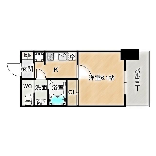 LUMINOUS放出(1K/5階)の間取り写真