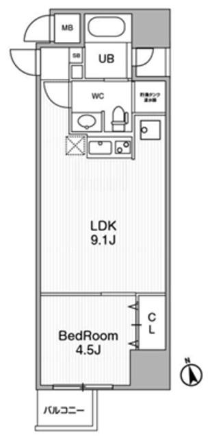 アーバンフラッツ池袋プレミアム(1LDK/14階)の間取り写真
