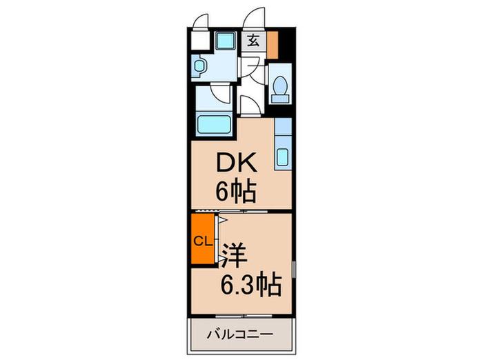 ツルトスコ南落合(1DK/2階)の間取り写真