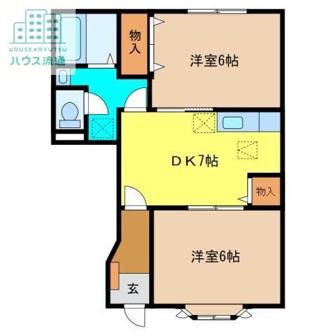 エクセレントパークA(2DK/1階)の間取り写真