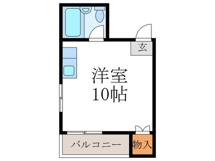キョウヤマハイツ(ワンルーム/2階)の間取り写真