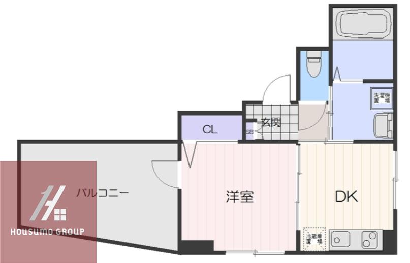 ジュネス海老江(1DK/9階)の間取り写真