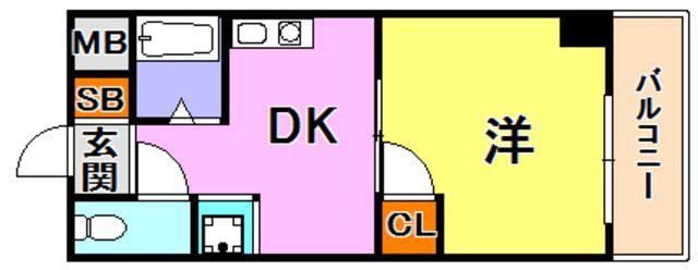 サンパレス北浦(1DK/5階)の間取り写真
