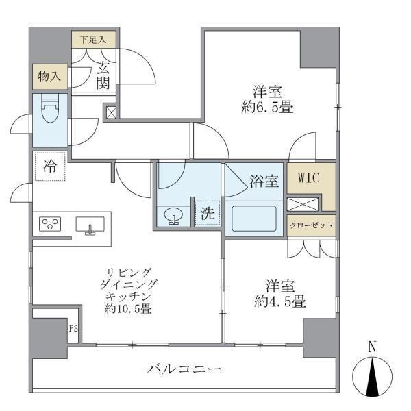 KDXレジデンス神田(2LDK/9階)の間取り写真