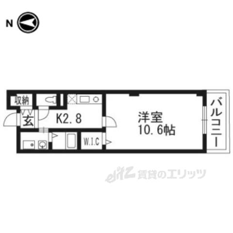 ボヌール(1K/1階)の間取り写真