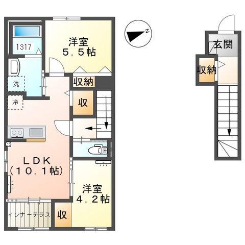 アナベルハイツ(2LDK/2階)の間取り写真