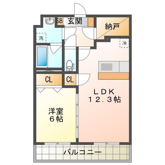 ADORE(1LDK/3階)の間取り写真