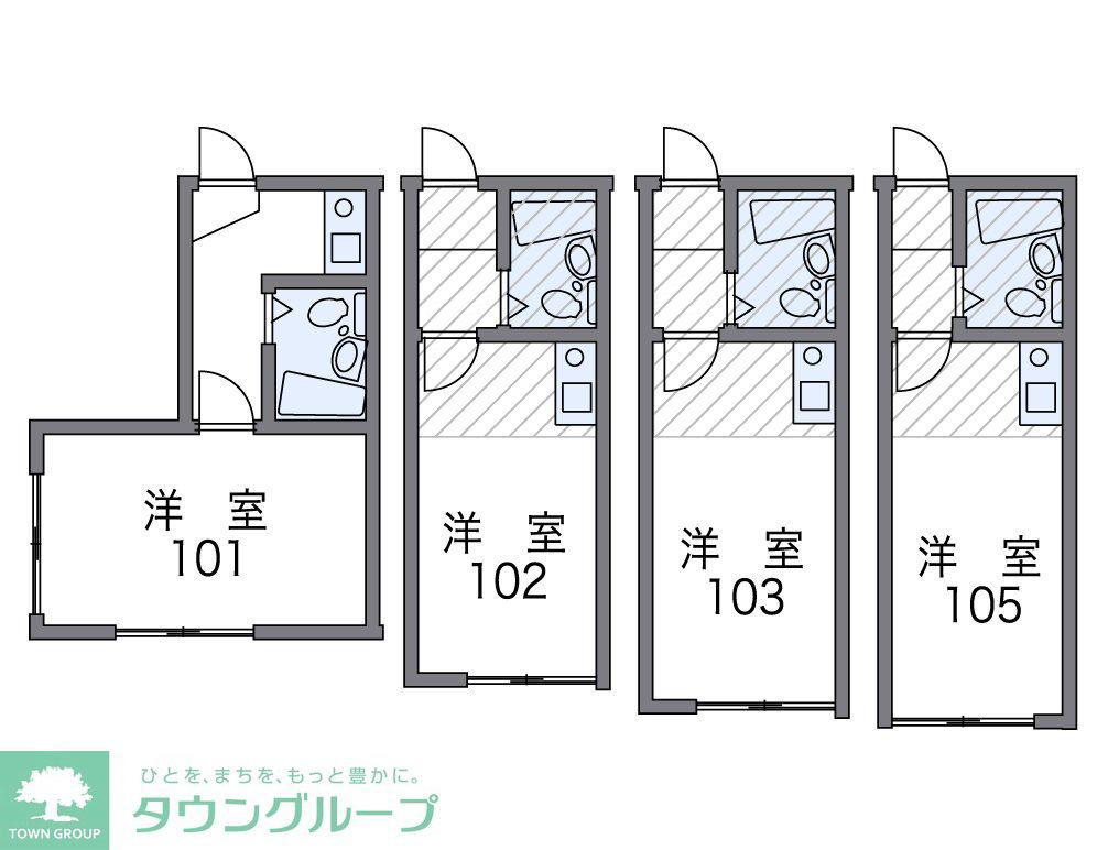 レオパレス祐天寺(1K/1階)の間取り写真