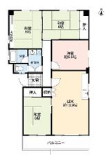 北河原マンション(4LDK/4階)の間取り写真