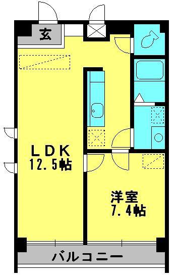 ハイブリッジ湘南III(1LDK/5階)の間取り写真