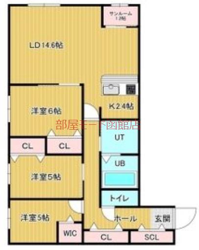 CLARK千代台II(3LDK/3階)の間取り写真