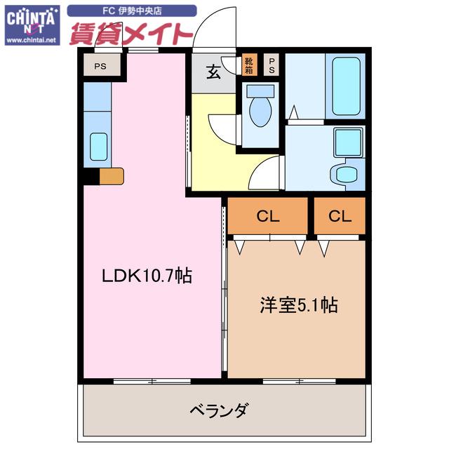 マエストロ明和(1LDK/3階)の間取り写真