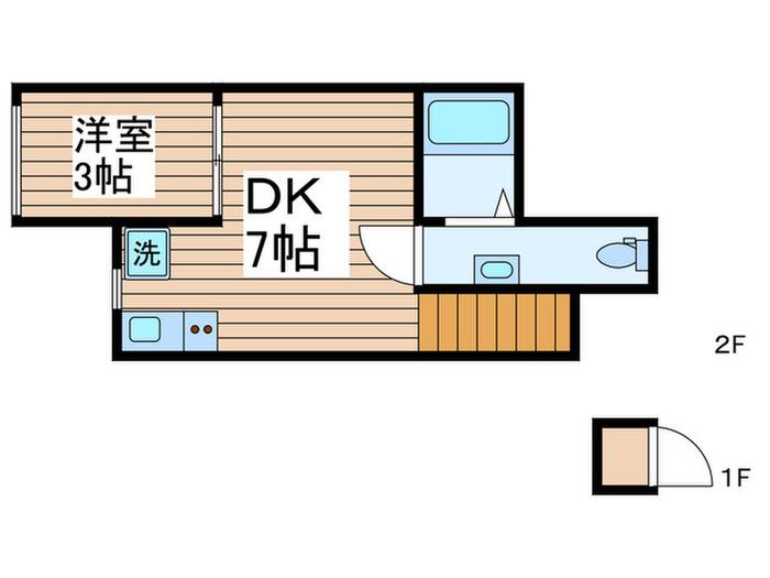 CAMP DAVID(1DK/2階)の間取り写真
