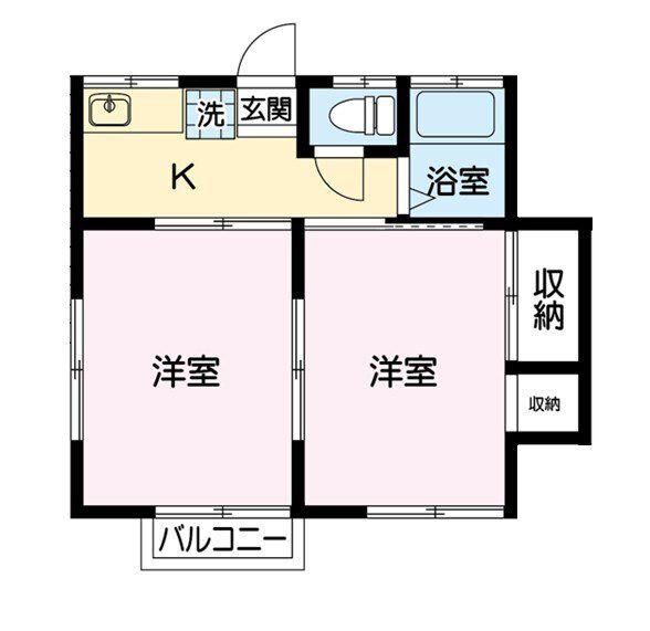 新里コーポ(2K/1階)の間取り写真