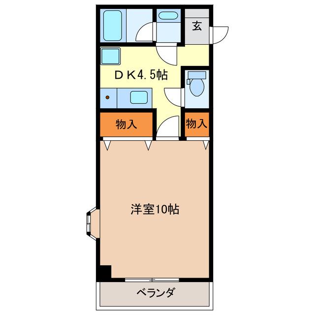 AZURE COURTE I(1DK/2階)の間取り写真