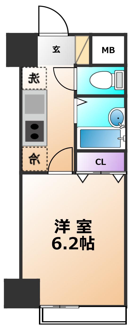 グレイスヴィラ(1K/3階)の間取り写真