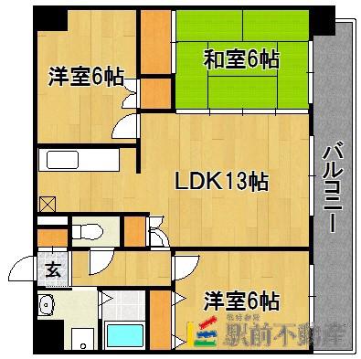 レ・リヴラン(3LDK/3階)の間取り写真