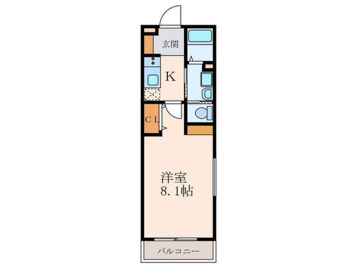 マークス尼崎(1K/3階)の間取り写真