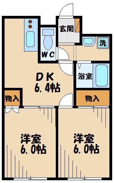 コーポタナカA・B棟(2DK/3階)の間取り写真