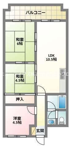 レジデンスマリコ(3LDK/5階)の間取り写真
